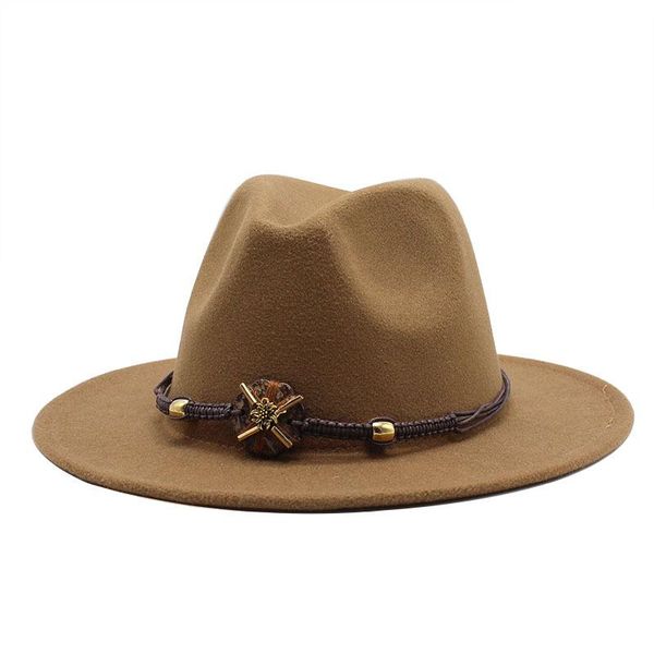 

woolen women men vintage felt fedoras chain wide brim hat jazz caps european american round bowler panama spring hats, Blue;gray