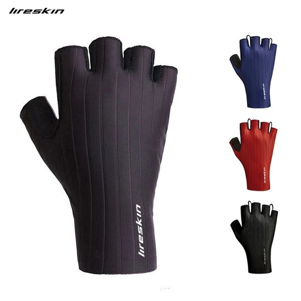 

liteskin iceborn cycling gloves half finger road bike mtb outdoor sport gym riding men women silicon quick dry fiber lycra 211214, Blue;gray