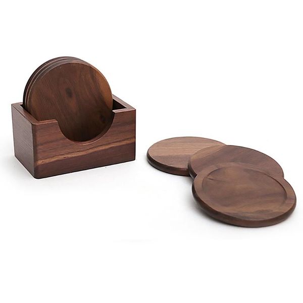 

mats & pads wood coasters durable placemats round non-slip drink mat heat resistant cup insulation pad table tea coffee milk