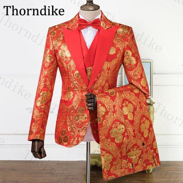 

men's suits & blazers thorndike 3 pieces groomsmen party wedding tuxedo for man custom made peaked lapel dinner prom, White;black