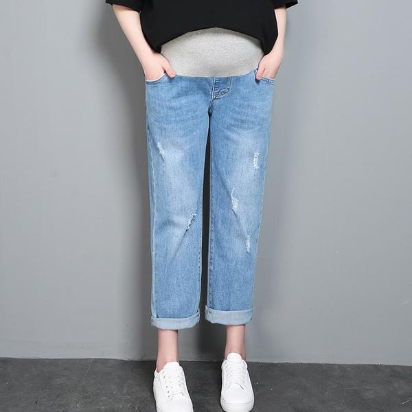 

maternity cropped trousers bottoms, White