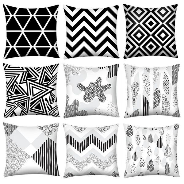 

pillow case polyester pillowcase geometric pattern print sofa car cushion cover home accessories decor