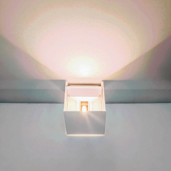 

outdoor wall lamps 6w 12w led light aluminium square adjustable angle rgb bedside room bedroom decor arts lampada 85-265v