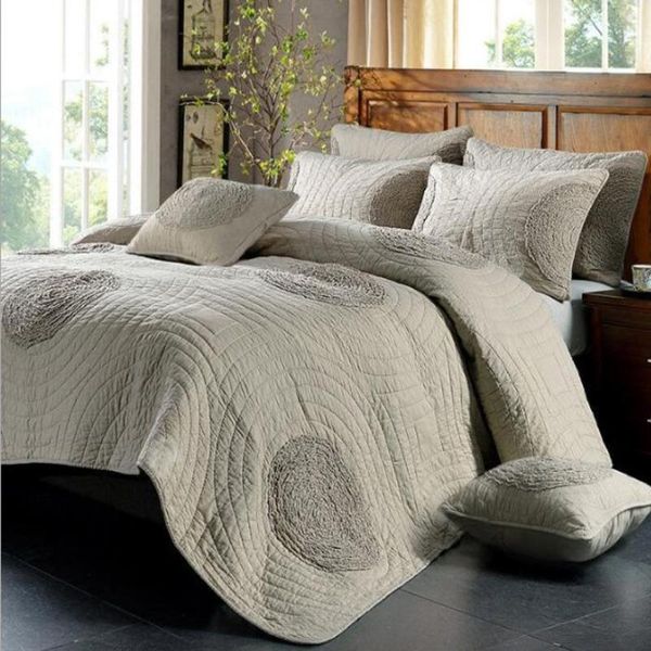 

comforters & sets quality printed quilt set 3pcs quilted bedding 100% cotton quilts bed covers pillowcase king queen size coverlets blanket