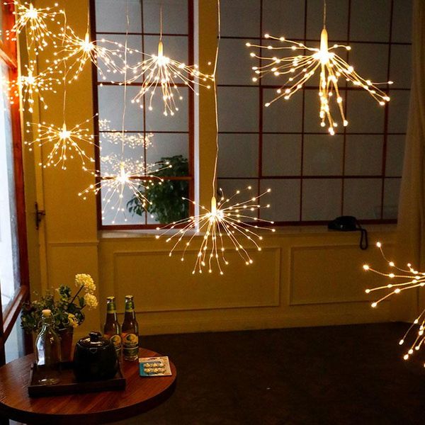 

lawn lamps led remote control firework light outdoor copper wire battery box dandelion string lights holiday decoration