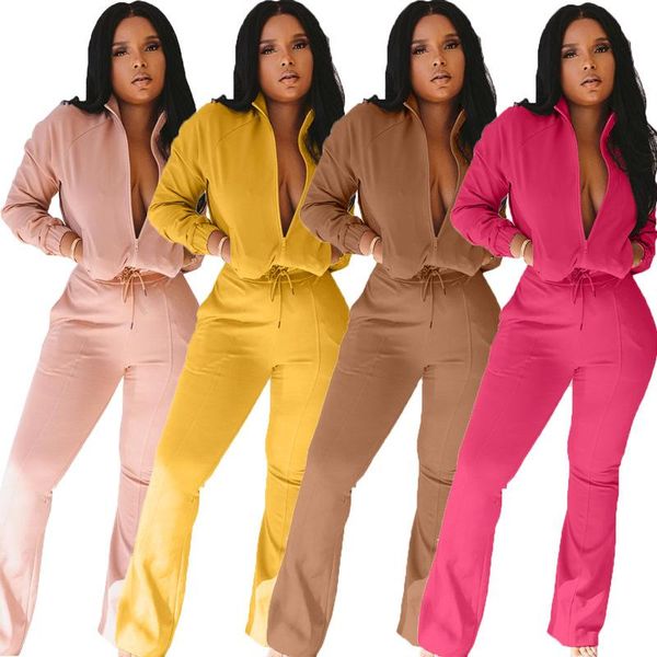 

women's jumpsuits & rompers woman jumpsuit long sleeve front zipper up, Black;white