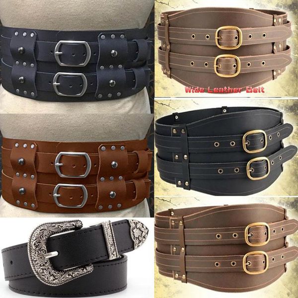 

party masks festival girdle medieval wide leather belt steampunk gothic waist protector larp celtic knight cosplay waistband for men women