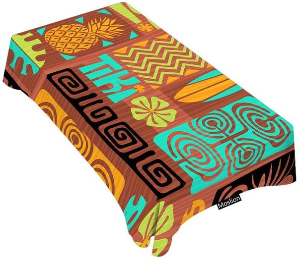 

table cloth retro tiki fish flower vintage tablecloth cover