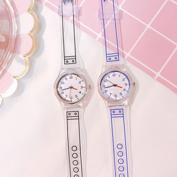 

wristwatches tri-color transparent cute small fresh refinement compact round ladies watches, Slivery;brown