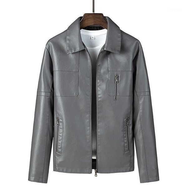 

men's jackets fashion casual leather jacket youth lapel handsome motorcycle, Black;brown