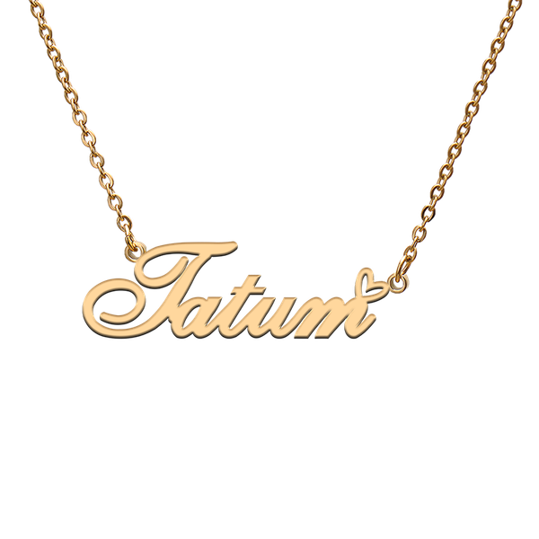 

charms god with love heart personalized character necklace name tatum for friend jewelry gift, Bronze;silver