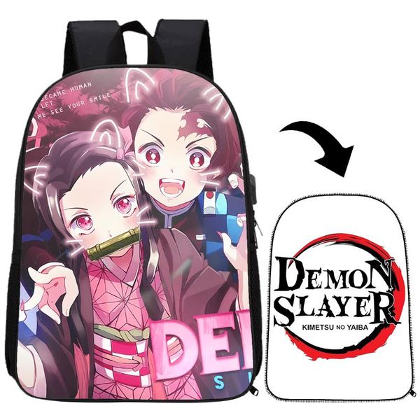 

backpack demon slayer kimetsu no yaiba 3d kids cartoon boy girl student schoolbag bookbag children knapsack travel rucksack