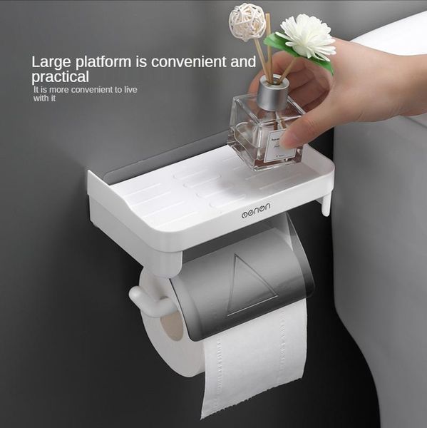 

toilet paper holders wall mounted holder tissue roll with phone storage shelf bathroom accessories three colors