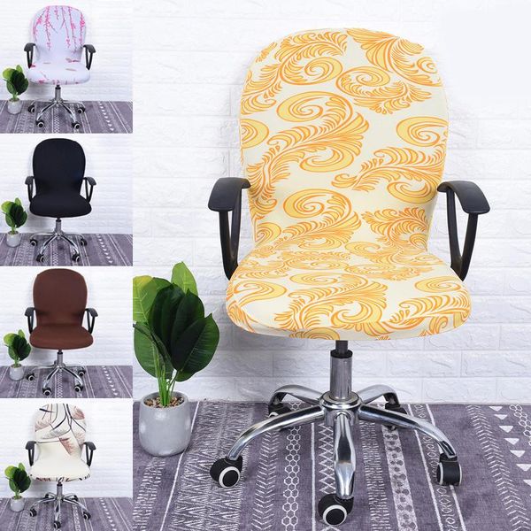 

elastic office computer swivel chair cover stretchable removable washable rotating lift seat without arm covers