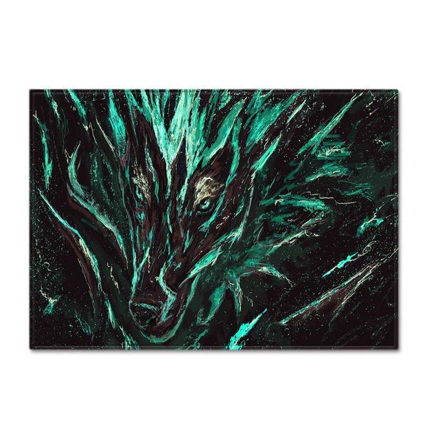 

animal wolf carpet bedroom dining room floor mat door bathroom non-slip absorbent custom carpets