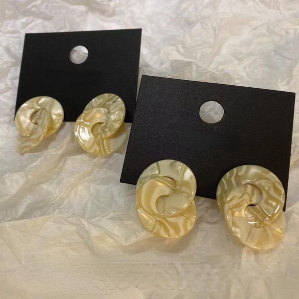 

stud acetate color matching geometric earrings female fashion simple korean retro style classic, Golden;silver