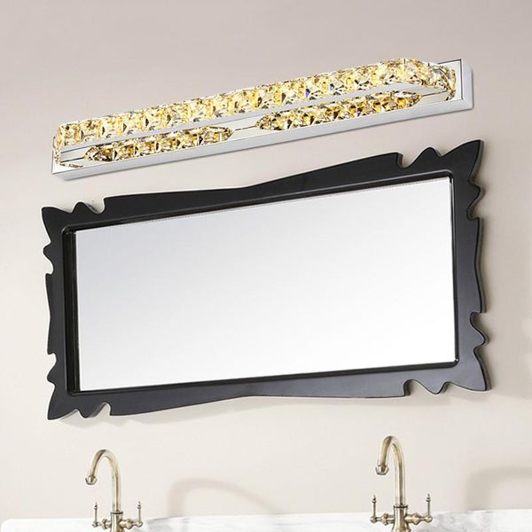 

wall lamp fashion crystal led stainless steel mirror headlights bathroom waterproof front light bedroom bedside mx6191419