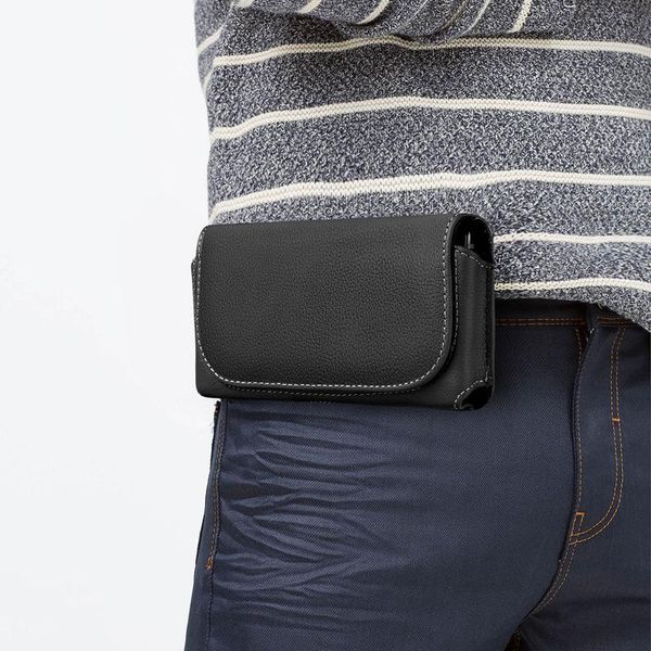 

waist bags casual phone pouch hanging packs black classic belt clip case pu package mobile bag small purse