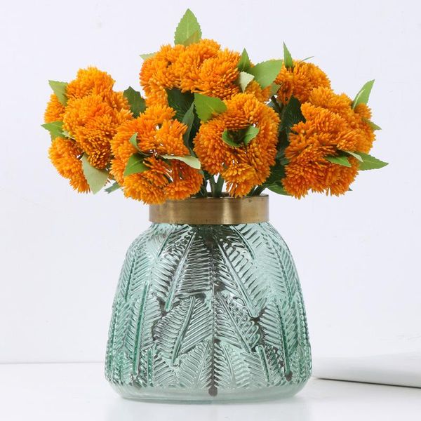 

5pcs artificial flower latex hydrangea fruit succulent plants with leaf for home decoration accessories fake green decorative flowers & wrea