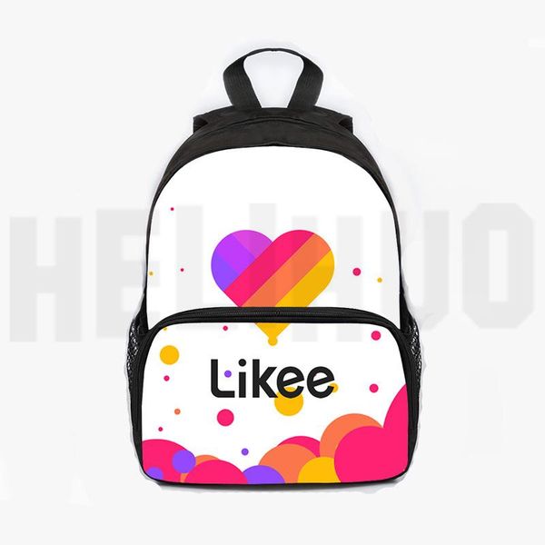 

backpack 3d russia type "likee 1 (like video)" bag for kids 13 inch zipper cat kindergarten school bags likee app