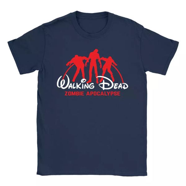 

walking dead apocalypse mens t-shirt funny parody gift zombies tv show, White;black