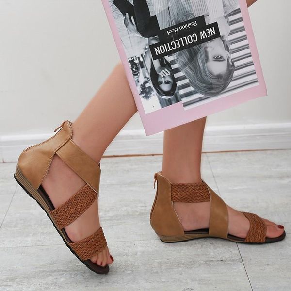 

fashion women sandals elastic strap ankle wedges roman casual leisure female ladies sandal, Black