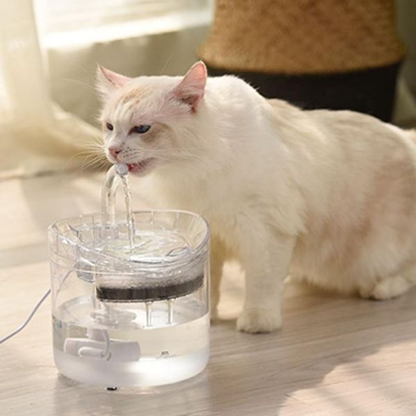 

automatic cat water fountain with faucet dog dispenser transparent drinkers for cats pet drinking bowl bowls & feeders
