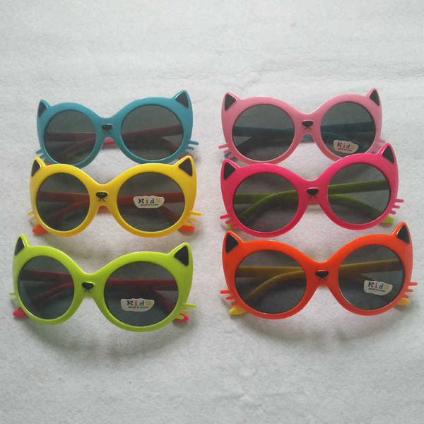 

new cat style children sunglasses eye protection anti ultraviolet cool explosion proof glasses, Blue