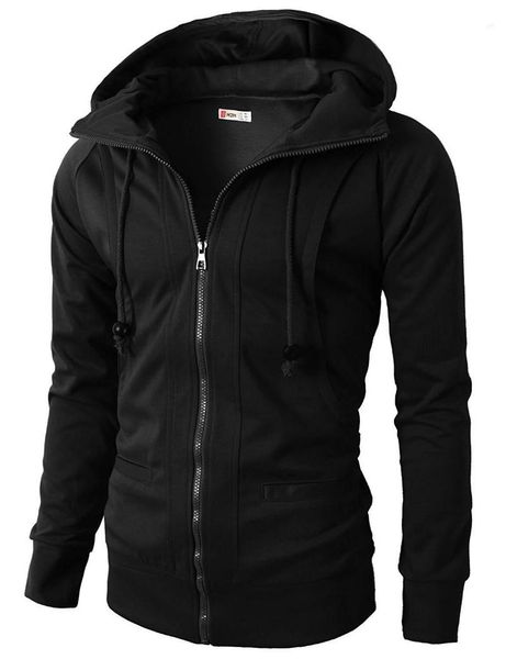 

men's hoodies & sweatshirts men autumn casual patchwork zipper hoodie sweatshirt mens slim fit cardigan coat tracksuit sportwear, Black
