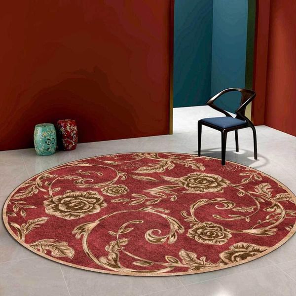 

carpets european light luxury carpet for living room golden flower retro red area rug bedroom home decor