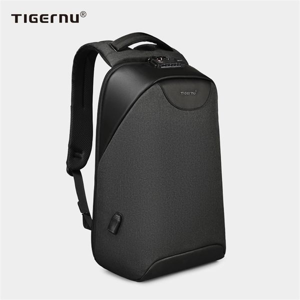 Nenhuma tecla anti anti roubo TSA bloqueio moda homens mochilas 15.6inch usb cobrando laptop escola para adolescente 211215