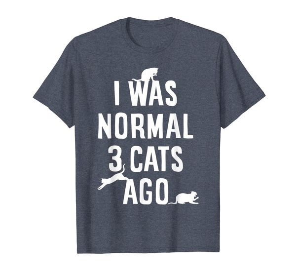 

cat lover i was normal 3 cats ago funny cat lovers shirt, White;black