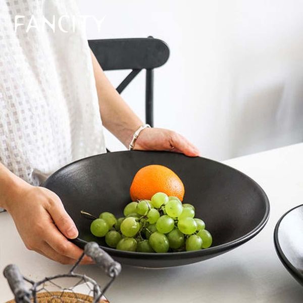 

serving small bowl household personality creative ceramic black deep japanese frosted trumpet hat commerc bowls