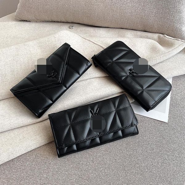 

ladies wallet female long net red diamond card bag 2021 zipper mobile phone change clutch women wallets drop, Red;black