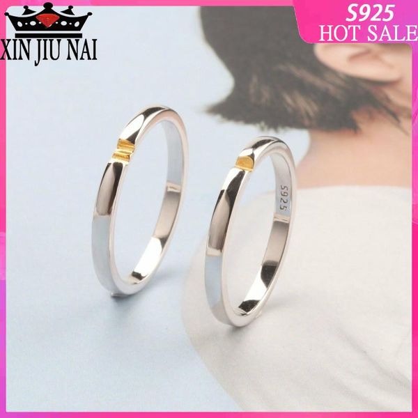 

cluster rings 925 sterling silver 2021 fashionmen and women couple ring jewelry combination love shape stitching showing lovers gift, Golden;silver