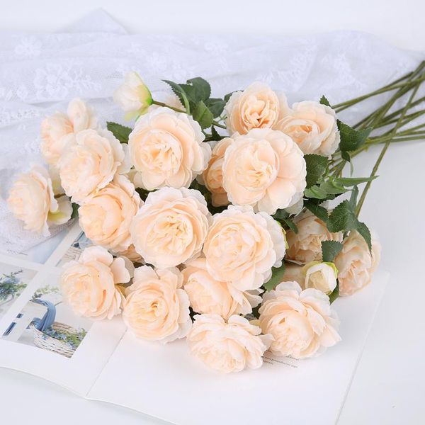 

piece 3 head artificial peony flowers fake flower party room decoration home wedding decor silk plastic decorative & wreaths