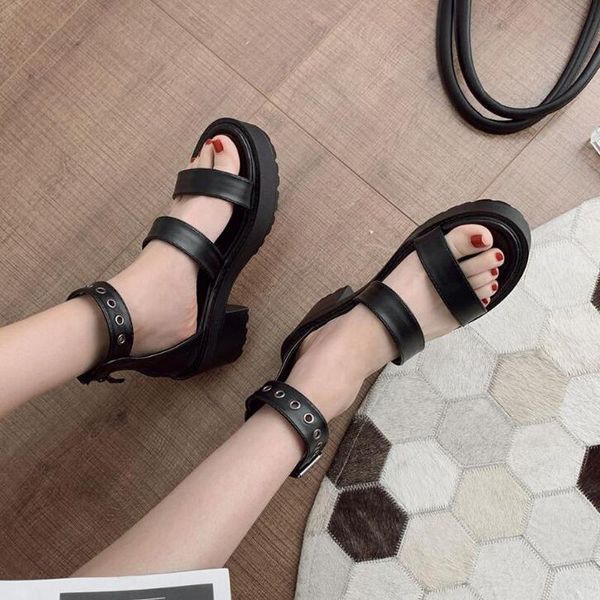 

punk rock gothic sandals woman gladiator shoes platform goth chunky sandal black 2021 women ljb23