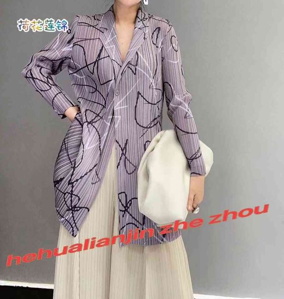 

jacket sell miyake fold long collar single graffiti coat suits stock, Black;brown