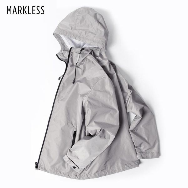 

men's jackets markless sportswear hooded men silver gray waterproof jacket coat male fashion casual jaqueta masculina chaquetas hombre, Black;brown