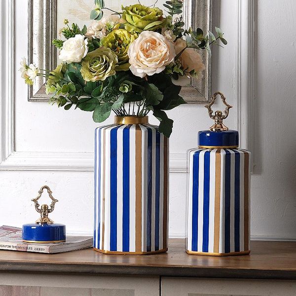 

vases home wedding decoration accessories ceramic sealed storage tank for soft-fitting office jewelry ornaments in model room