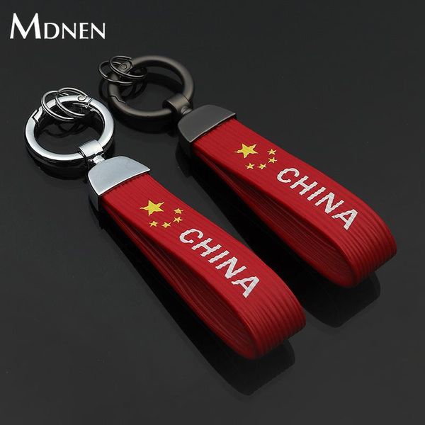 

keychains mdnen chinese flag leather metal keychain auto waist china key chain car keyfob keyrings keyholder for keys man gift, Silver