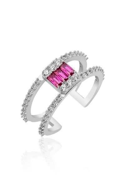 

cluster rings baguette ring, Golden;silver