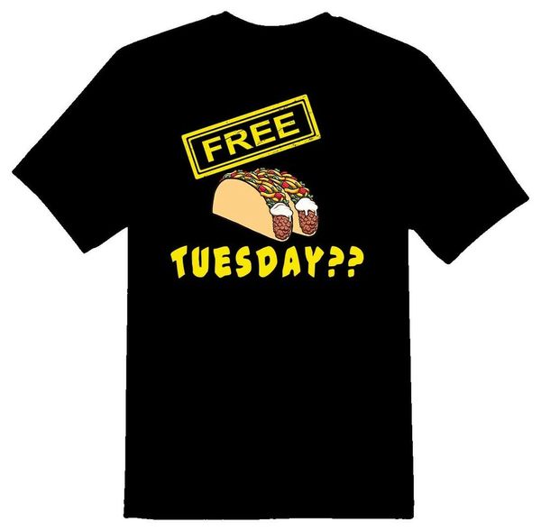 

taco tuesday black or white tee shirt, White;black