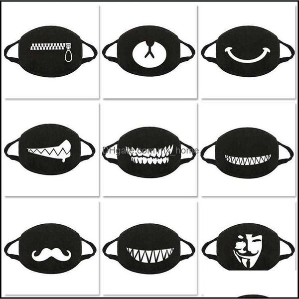 Designer Housekee Organization Home Gardendesigner Outdoor Cute Mouth Anti-Staub Sport Luminous Black Face Warm Cotton Cycling Mask High Qu