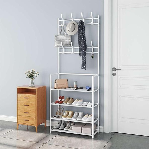 

clothing & wardrobe storage 4 tiers large clothes garment rack 20kg steel pipe coat shoe shelf holder hanger organizer stand bedroom furnitu