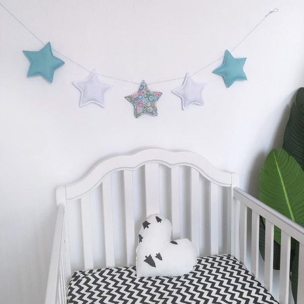 

nordic 5 pcs star moon macrame wall hanging ornaments kids room decoration baby crib tent pendant christmas decor decorative objects & figur