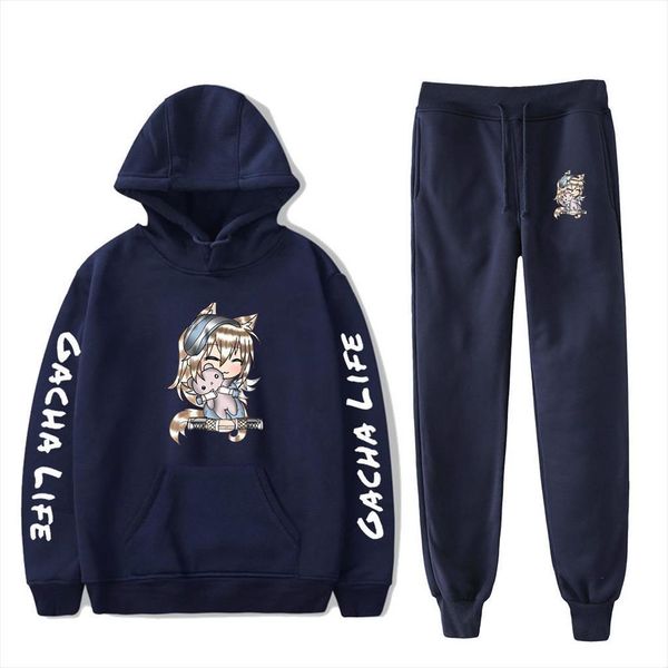 

arrival gacha life hoodies sweatshirt men tracksuit suits winter jogger pants stylish dropshipping casual pullover clothes, Gray