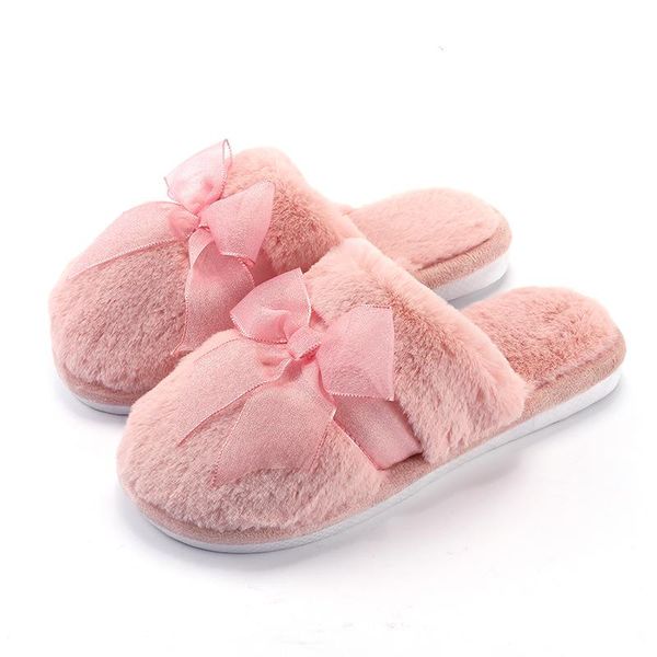 

more female winter home half a pack with warm antiskid cotton slippers, big yards many colors slippers, Black