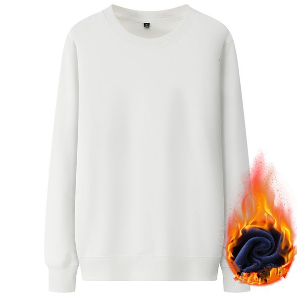 

men's hoodies & sweatshirts bolubao brand men solid autumn winter fleece thick casual o-neck sweatshirt male g1ic, Black
