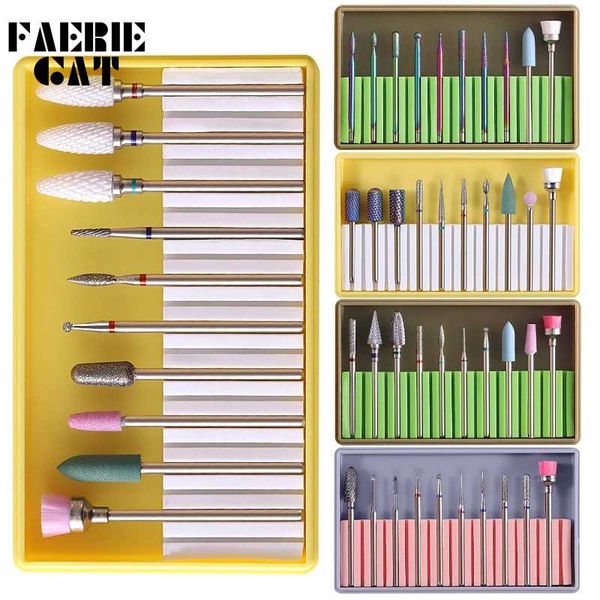 

nail art kits 1 set grinder drill bits alloy tungsten steel ceramic files sanding head polishing manicure tools kit 8 colors